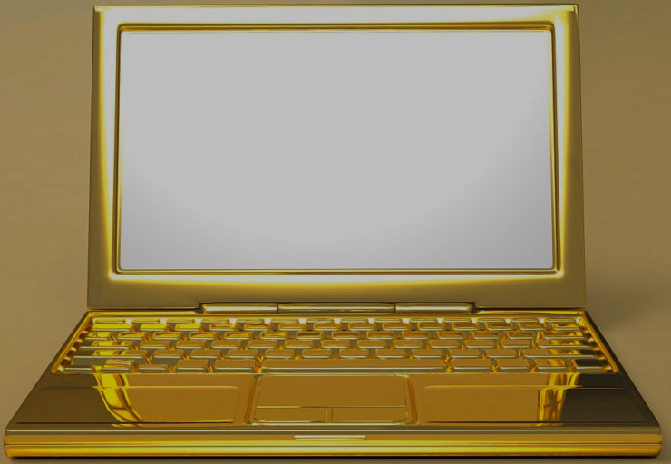 gold laptop